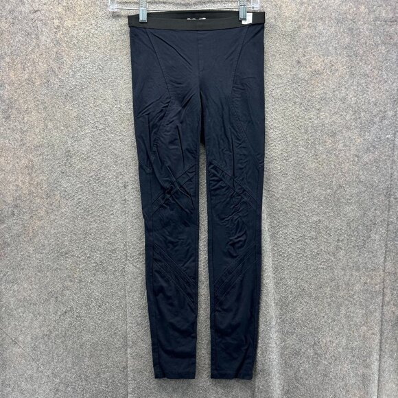 Helmut Lang Moto Leggings Women P Black Stretch Panel Skinny Pants - Picture 1 of 10